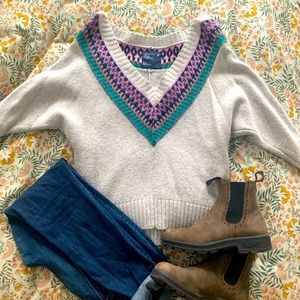 American Eagle M Tribal Accent Sweater